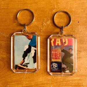 Vintage Skateboard Keychain Pair 🛹☁️